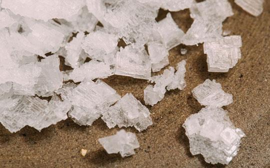 Crystals of salt