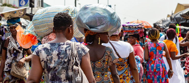 Women going to the market in Cote d'Ivoire